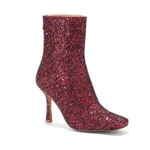 NY & Company Ankle Logan Bootie Pink Glitter Pointed Toe Stiletto Heel Sz 10 Y2K